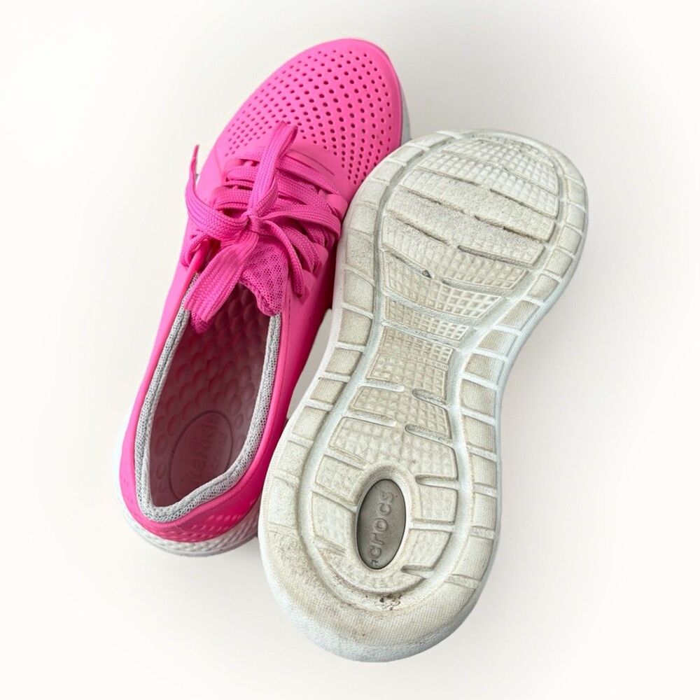 Crocs LiteRide Pacer Shoes Women's Size 9 Pink Comfort Lace Up 205234 - Picture 8 of 9
